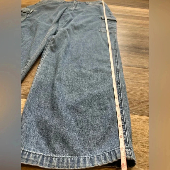 BAGATELLE VINTAGE Women’s Medium Wash Baggy Cargo Light Weight Jeans Size 14 - Picture 2 of 10